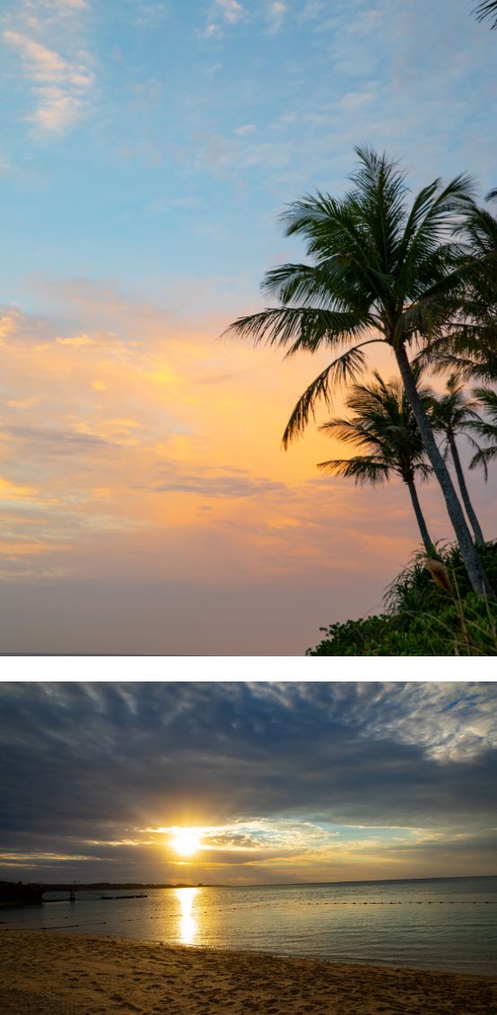 ムーンビーチの絶景サンセット写真