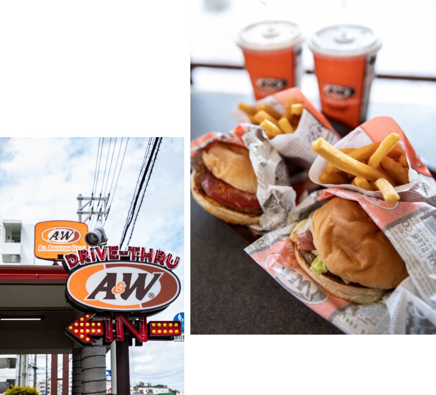 ハンバーガーチェーン「A＆W」の写真